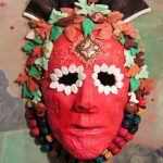 clay, polymer clay, beads, recycled, mask