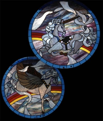 round stained glass panels